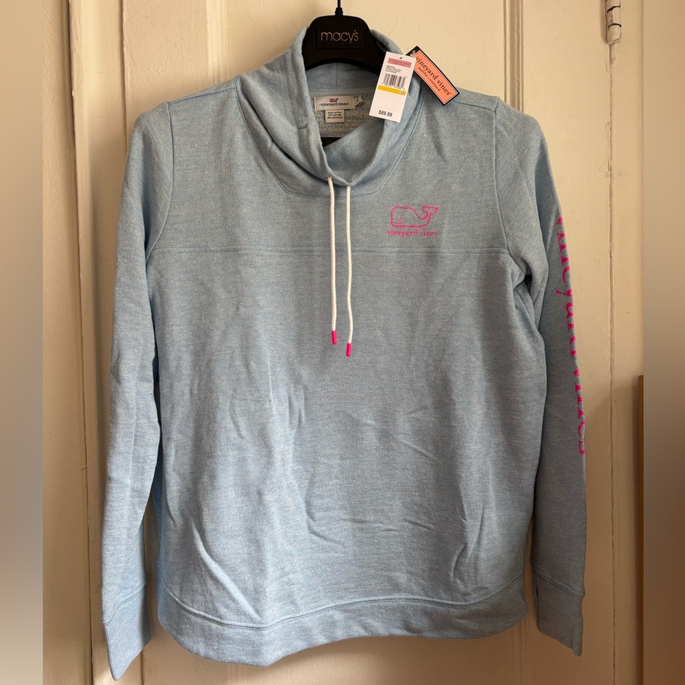 Vineyard Vines Funnel Neck Whale Ocean Breeze Size M